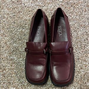 Jessica Men's Burgundy Slip-On Loafers with Buckle Accent